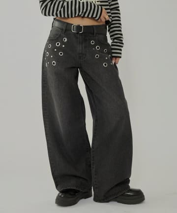 WHO’S WHO gallery(フーズフーギャラリー) EYELET LOW RISE DENIM /アイレットローライズデニム