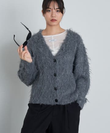 OUTLET(アウトレット) 【RAY CASSIN】シャギーVルーズカーディガン