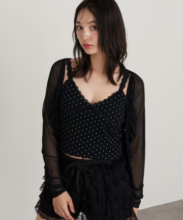 OUTLET(アウトレット) 【RAY CASSIN】シアーカーデランジェリーキャミセット