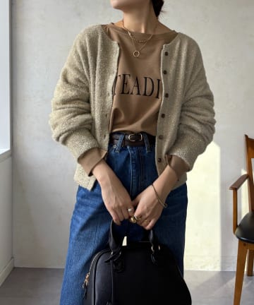 OUTLET(アウトレット) 【DouDou】ラメ前後2WAYカーディガン