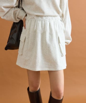 OUTLET(アウトレット) 【mystic】ウエストレーススウェットミニスカート