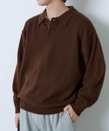 OUTLET(アウトレット) 【Kastane】ブラッシュド ヤーン ニットポロシャツ