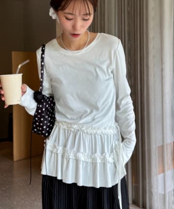 OUTLET(アウトレット) 【CIAOPANIC TYPY】裾フリル・バルーンアソートロンTEE