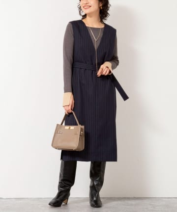 NOLLEY'S(ノーリーズ) ベルト付きジャンスカ