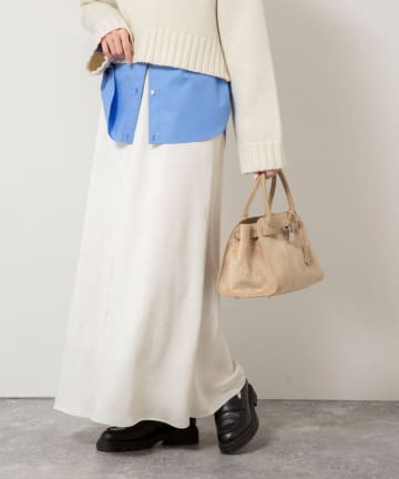 NOLLEY'S(ノーリーズ) ウォッシャブルスエードサテンナロースカート