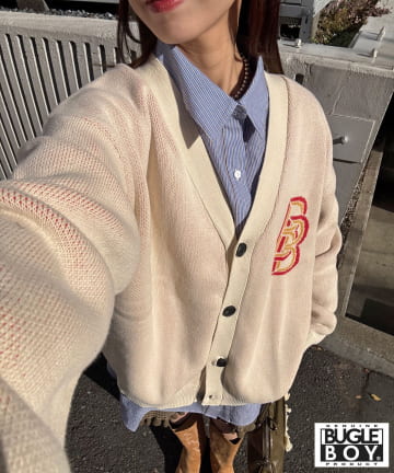 CIAOPANIC(チャオパニック) 【BUGLE BOY/ビューグル ボーイ】フェードニットカーディガン