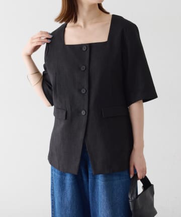 OUTLET(アウトレット) 【Omekashi】スクエアハーフスリーブジャケット