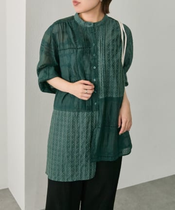 OUTLET(アウトレット) 【ear PAPILLONNER】レース切替ブラウス