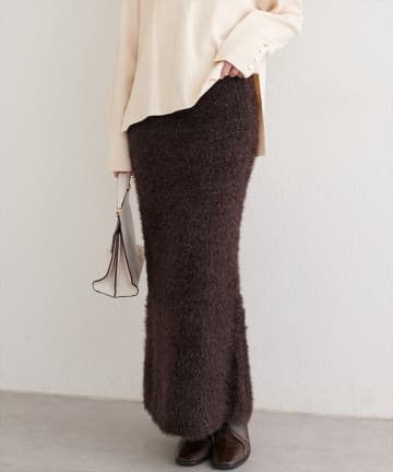 natural couture(ナチュラルクチュール) ラメフェザータイトスカート