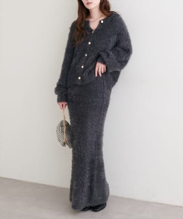 natural couture(ナチュラルクチュール) ラメフェザータイトスカート