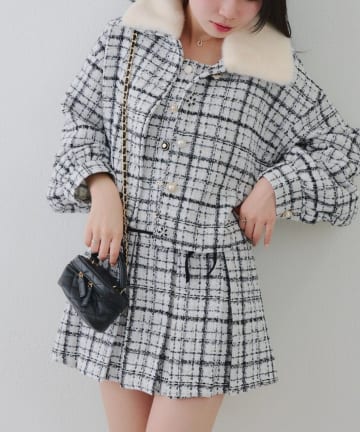 NICE CLAUP / OLIVE des OLIVE OUTLET(ナイスクラップ  / オリーブ デ オリーブ アウトレット) 【RMAF】ラメツイード多ボタンジャケット