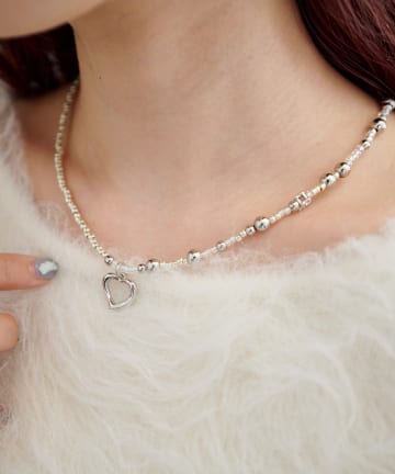 Kastane(カスタネ) 【fiw.】ハートビーズネックレス