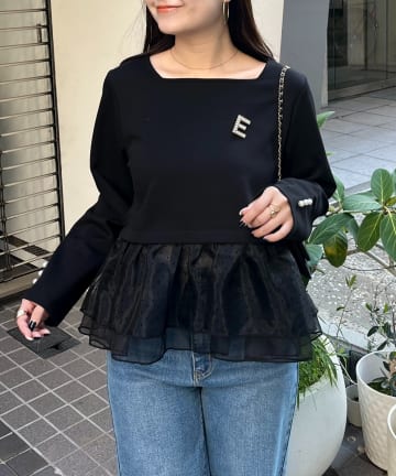 prose verse(プロズヴェール) 裾ドットボリュームフリルトップス