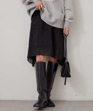 mystic(ミスティック) エンブロイダリー ヘムスカート