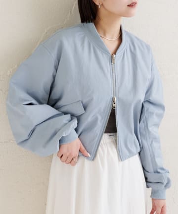 mystic(ミスティック) サテンショートブルゾン