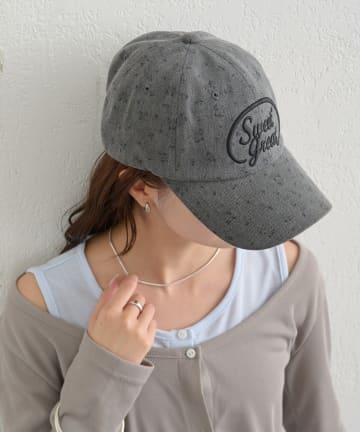 mystic(ミスティック) フラワー刺繍キャップ