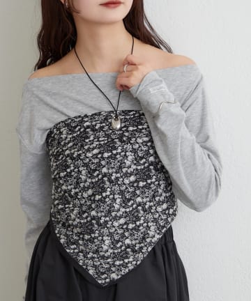 mystic(ミスティック) モノクロフラワー スカーフ