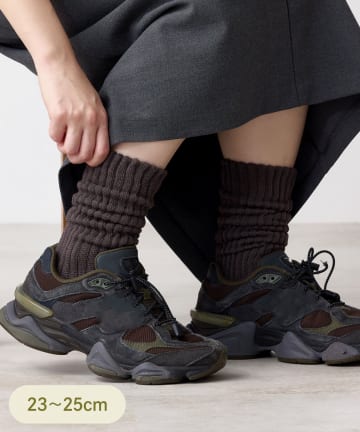 3COINS(スリーコインズ) 2重編みアメリブ底パイルソックス