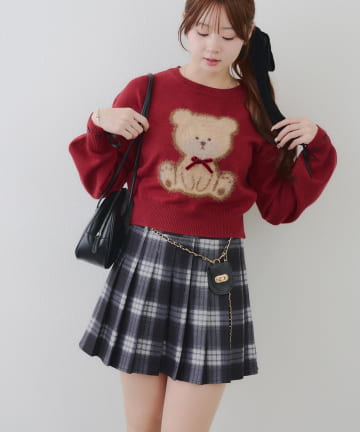 NICE CLAUP / OLIVE des OLIVE OUTLET(ナイスクラップ  / オリーブ デ オリーブ アウトレット) 【RMAF】リボンくまさんニット