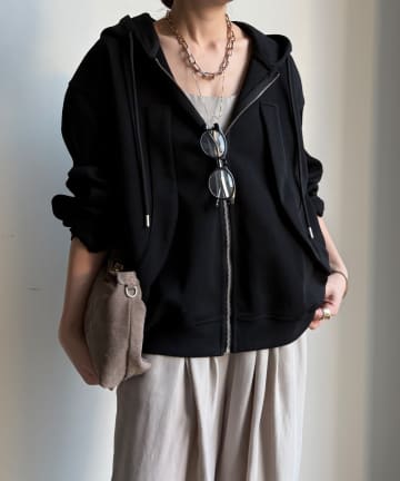 DOUDOU(ドゥドゥ) 【WEB限定】フロントウェーブ切替フーディー