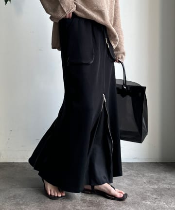 DOUDOU(ドゥドゥ) 【WEB限定】センタージップ裏毛スカート