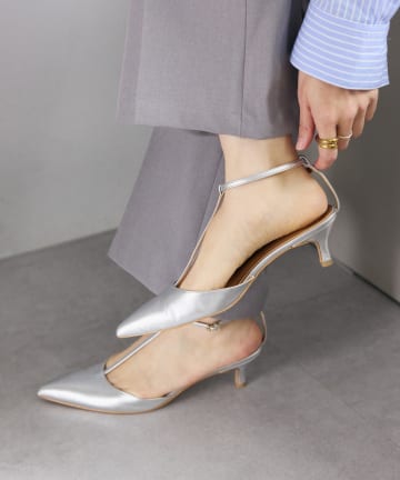 RIVE DROITE(リヴドロワ) 予約【上品な華やかさ】シルバーストラップミュール