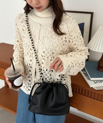 DISCOAT(ディスコート) 【SS先行予約】ビーズストラップドロストショルダーバッグ