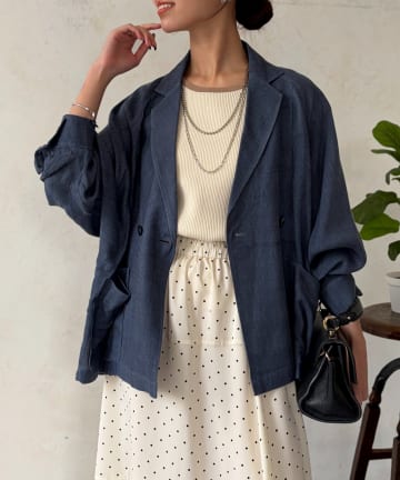 Chez toi(シェトワ) シアーデニムテーラージャケット