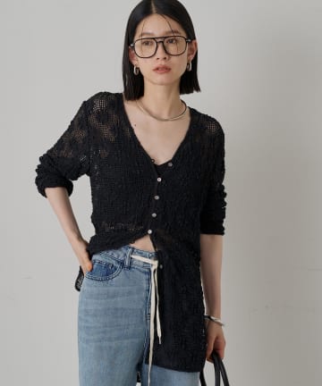 OUTLET(アウトレット) 【Loungedress】カットレースVブラウス