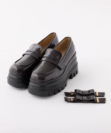 one after another NICE CLAUP(ワンアフターアナザー ナイスクラップ) 【２WAY仕様】マイナス3キロ見え厚底ローファー