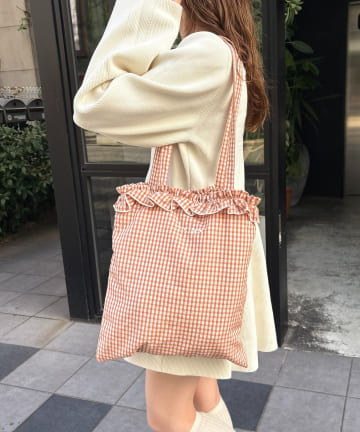 Lattice(ラティス) パターン刺繍フリルバッグ