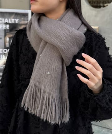 Lattice(ラティス) パール付きマフラー