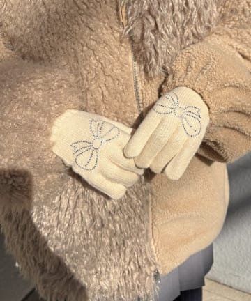 Lattice(ラティス) リボンストーン手袋