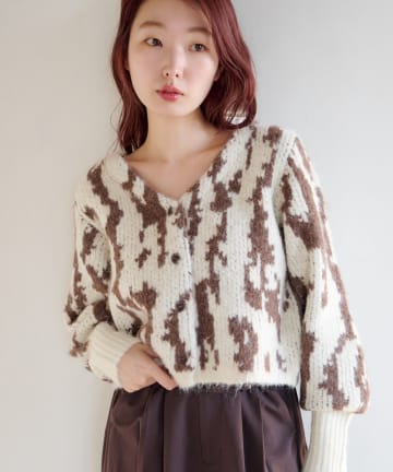 Kastane(カスタネ) 【WEB先行】アニマルニットカーディガン
