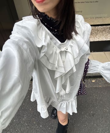 CIAOPANIC(チャオパニック) ラッフル付け襟SETチュニックブラウス