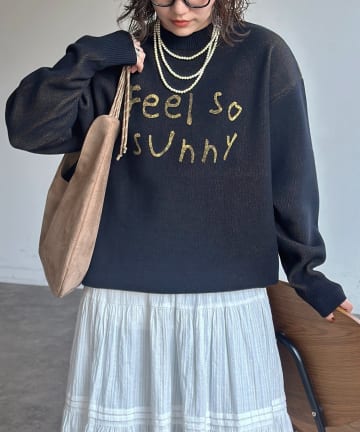 CPCM(シーピーシーエム) リバーシブル配色ロゴスウェットライクニット