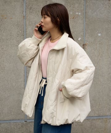 CIAOPANIC TYPY(チャオパニックティピー) 切り替えキルティングスタンドカラーバルーンブルゾン