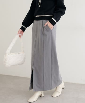 NICE CLAUP / OLIVE des OLIVE OUTLET(ナイスクラップ  / オリーブ デ オリーブ アウトレット) 【natural couture】フラップポケットジップスカート