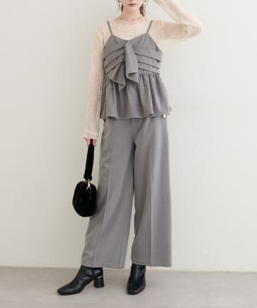 NICE CLAUP / OLIVE des OLIVE OUTLET(ナイスクラップ  / オリーブ デ オリーブ アウトレット) 【natural couture】サイドボタンパンツ