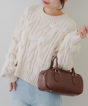 NICE CLAUP / OLIVE des OLIVE OUTLET(ナイスクラップ  / オリーブ デ オリーブ アウトレット) 【RMAF】オーガンリボンモールニット