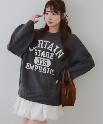 NICE CLAUP / OLIVE des OLIVE OUTLET(ナイスクラップ  / オリーブ デ オリーブ アウトレット) 【RMAF】ロゴモールニット