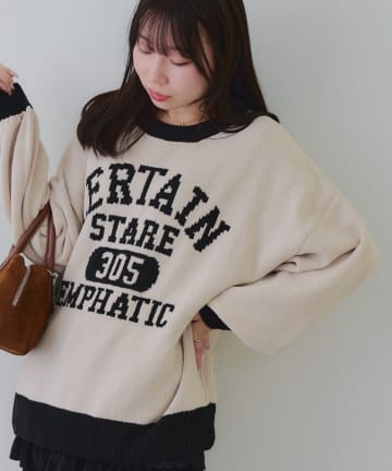 NICE CLAUP / OLIVE des OLIVE OUTLET(ナイスクラップ  / オリーブ デ オリーブ アウトレット) 【RMAF】ロゴモールニット