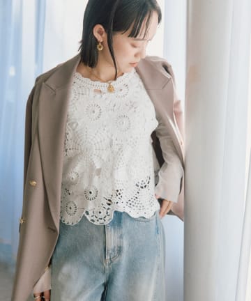 RIVE DROITE(リヴドロワ) 予約【着映え】エンブロイダリーベスト