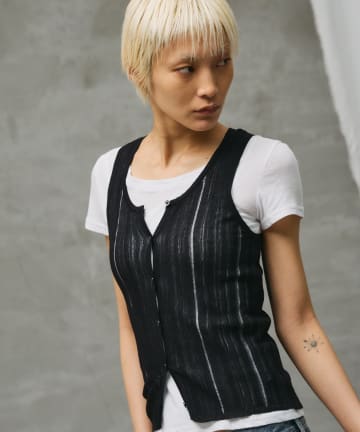 COLONY 2139(コロニー トゥーワンスリーナイン) 【paradigm】コットンモダール針抜シアーリブタンク