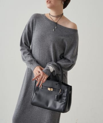 OUTLET(アウトレット) 【Loungedress】ウールカシミヤニットワンピース