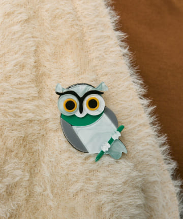 OUTLET(アウトレット) 【ear PAPILLONNER】森のミミズクブローチ