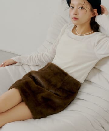 OUTLET(アウトレット) 【Chico】ファーミニスカート