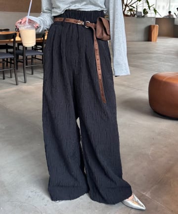 OUTLET(アウトレット) 【CIAOPANIC TYPY】ジャガードタックワイドパンツ