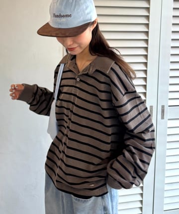 OUTLET(アウトレット) 【CIAOPANIC TYPY】ボーダー襟付きトップス