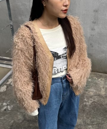 OUTLET(アウトレット) 【CIAOPANIC TYPY】VネックフェザーZIPジャケット